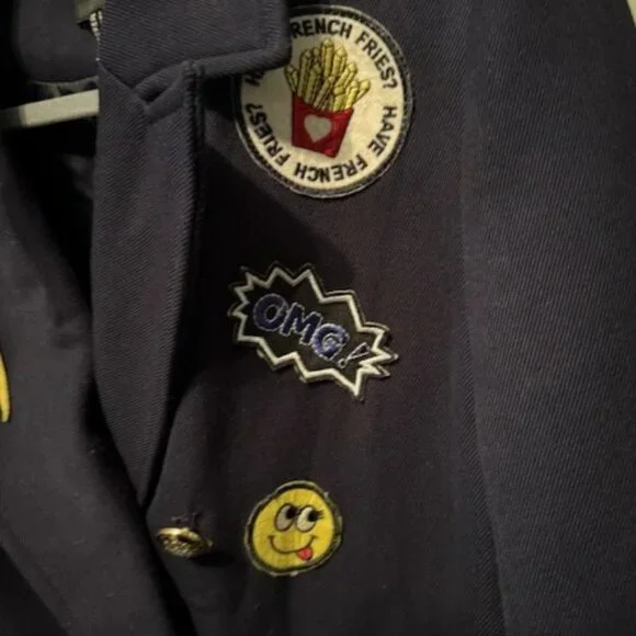 Vintage Inspired Military Coat with Patches - Picture 14 of 16